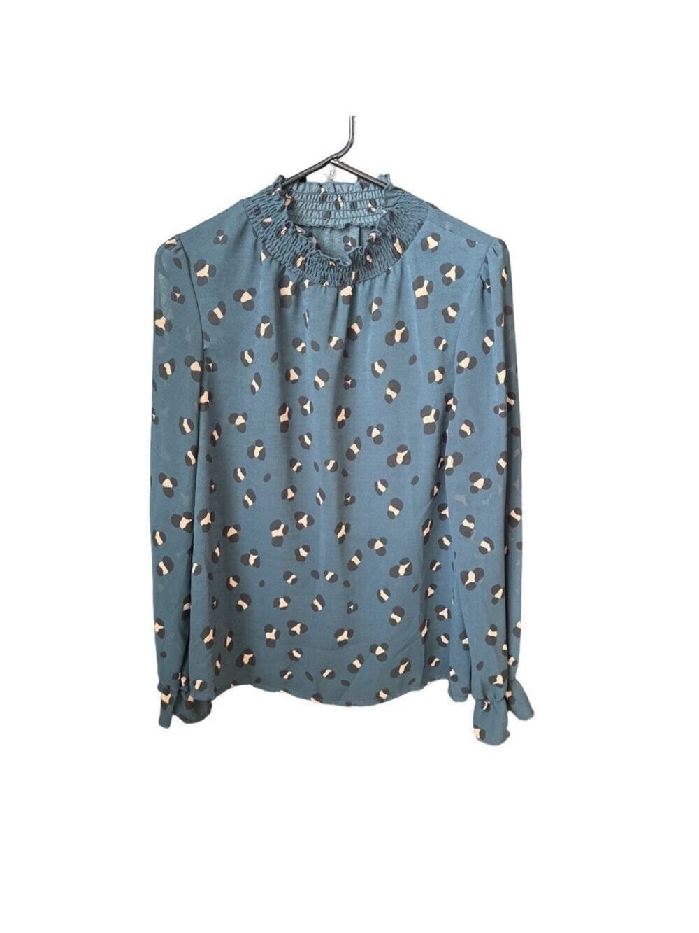✨ SHEIN Leopard Print Smocked-Neck Blouse Duo 👚🐆 Size M (Set of 2) ✨ - Picture 2 of 11